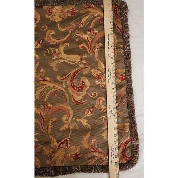 PILLOW SHAMS/COVERS-SHAVEL-Square-Rich Colors-Gold Red-Fringe Edge-26"x26" - Picture 13 of 14